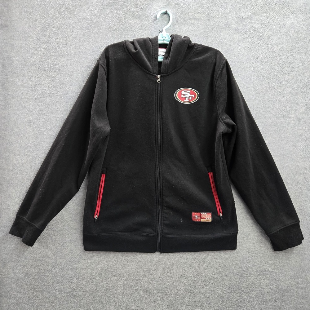 San Francisco 49ers Men Hoodie L Black NFL Team Apparel Graphic Print Fleece